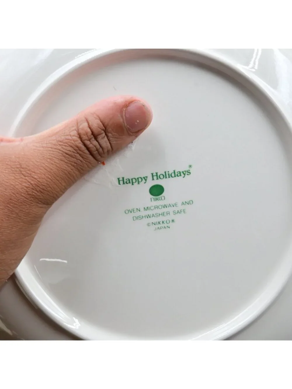 Nikko Happy Holidays Set of 3 Snack Saucer Plate & Tea Cups Christmas Tree
